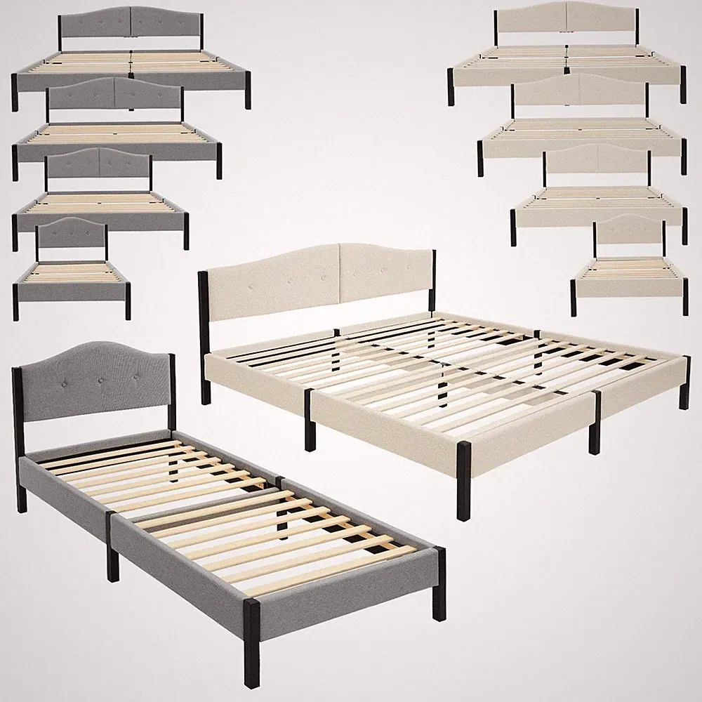 Polsterbett Doppelbett Bettgestell Bettrahmen mit Kopfteil & Lattenrost Bett