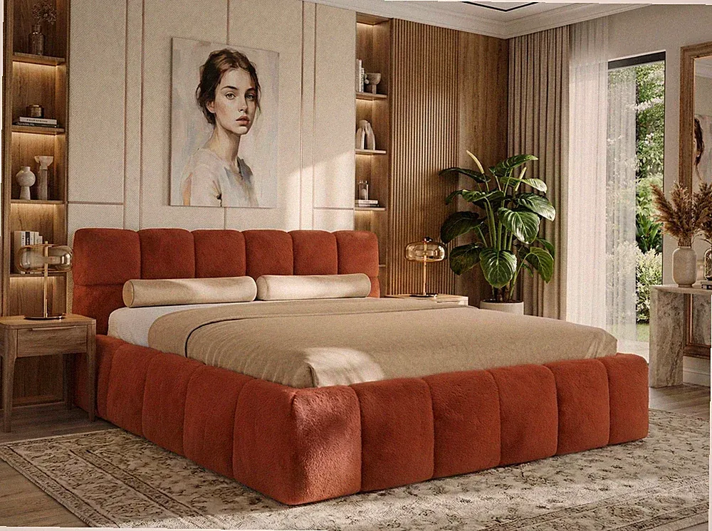 Polsterbett Doppelbett mit Lattenrost Gasdruckfedern Bettrahmen NIRA CLASSIC