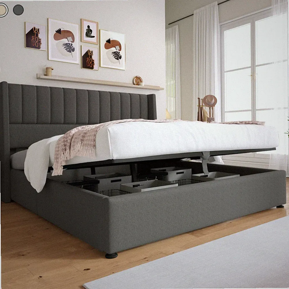 Polsterbett Doppelbett Stauraumbett Hydraulisch Bettgestell Mit/ohne Matratze