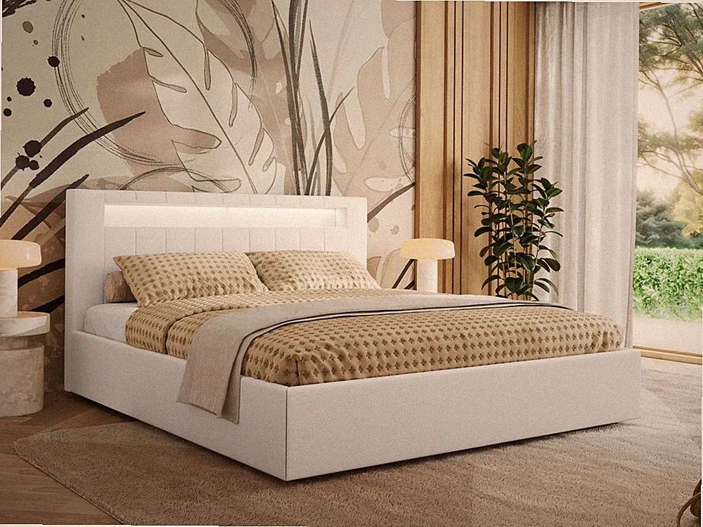 Polsterbett GOLD 5 CLASSIC LED Lattenrost Liftfunktion Schlafzimmerbett Stauraum