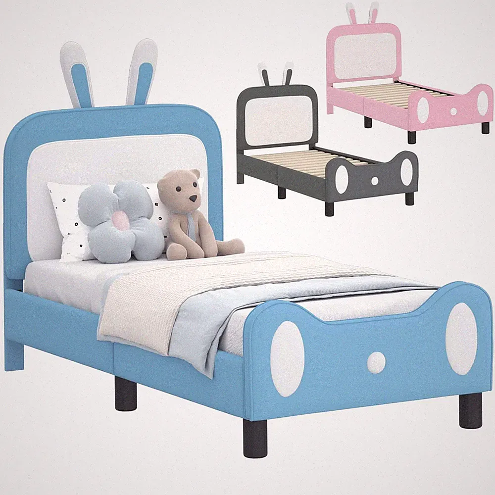 Polsterbett Kinderbett mit Kopfteil Lattenrost Kinder Bettgestell 80x200 90x200