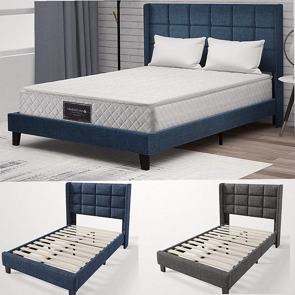 Polsterbett Lattenrost Stoffbett Bettgestell Bettrahmen Einzelbett Doppelbett