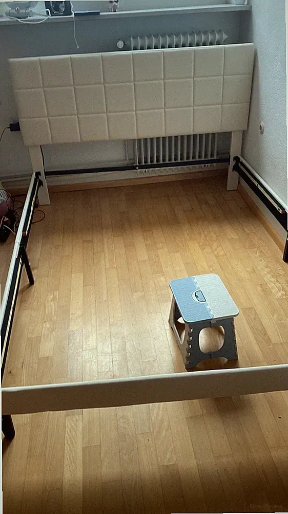 Polsterbett mit Höhenverstellbarem Kopfteil Bettrahmen Doppelbett Wie Neu