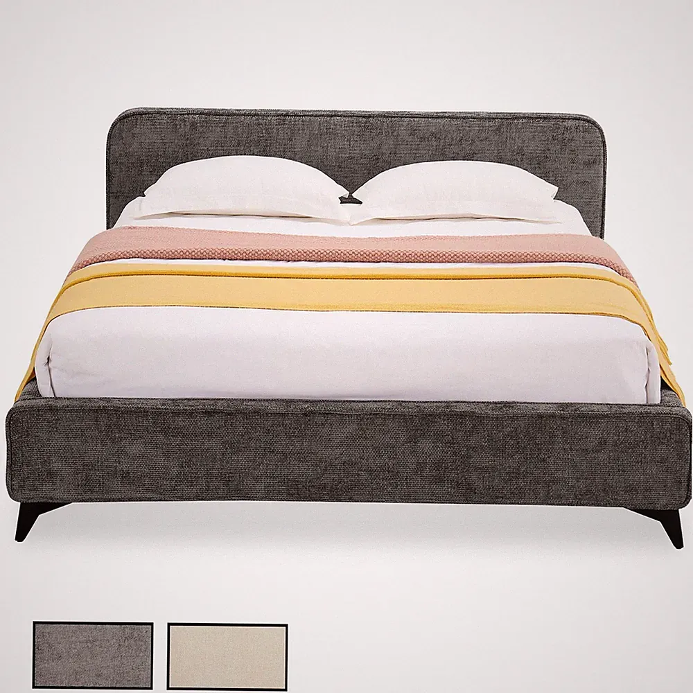 Polsterbett mit Stoffbezug Doppelbett 140x200 mit Lattenrost