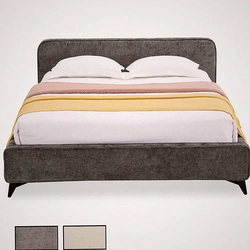 Polsterbett mit Stoffbezug Doppelbett 140x200 mit Lattenrost