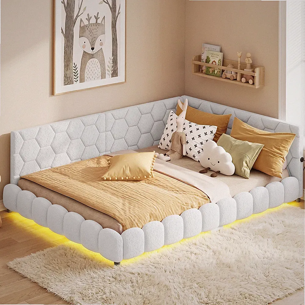 Polsterbett Schlafsofa 140x200 mit Lattenrost Multifunktionsbett Tagesbett Beige