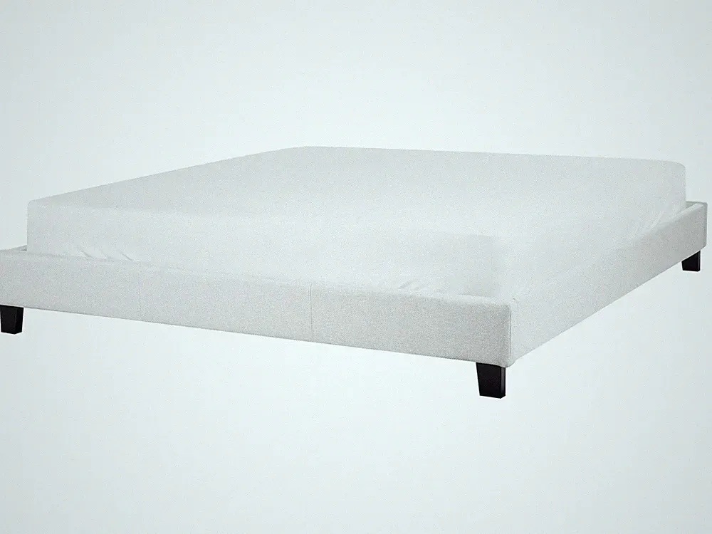 Polsterbett Stoffbezug grau Doppelbett mit Lattenrost 180x200 cm Skandi Roanne