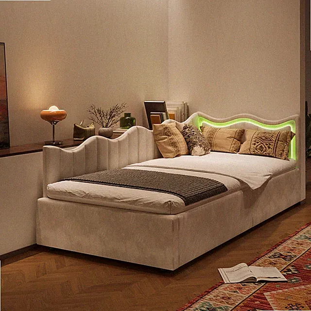 Polsterbett Tagesbett 90x200 cm Schlafsofa Sofabett mit hydraulischem Stauraum