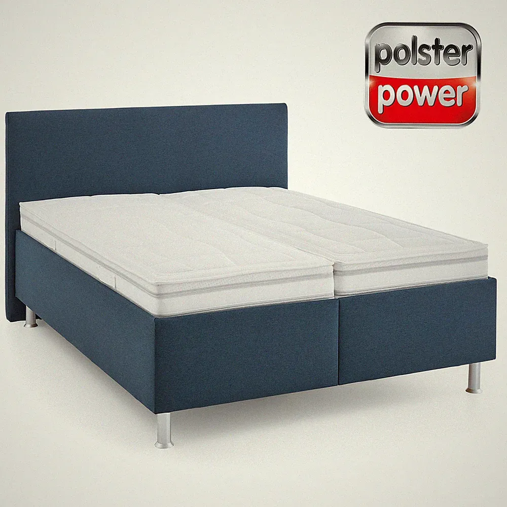 polsterpower Polsterbett - marine - H2/H3 oder H4/H5 - mit Bettkasten - 160x200