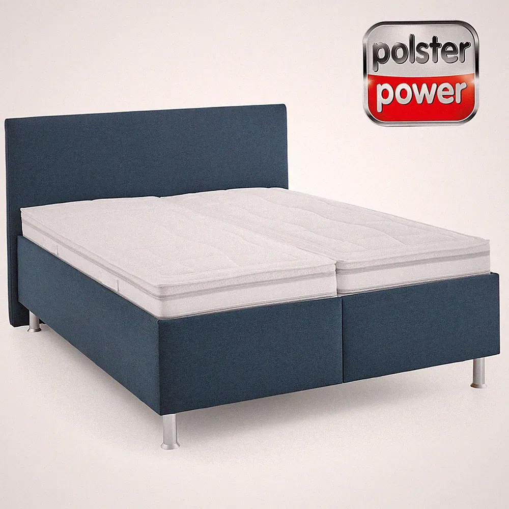 polsterpower Polsterbett - marine - H2/H3 oder H4/H5 - mit Bettkasten - 160x200