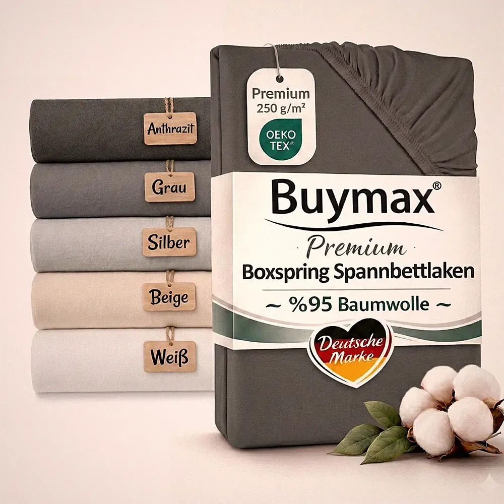 Premium Boxspringbett Spannbettlaken % 95 Baumwolle % 5 Elastan 250 g/m2-35 cm
