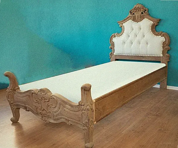 PRINZESSIN BETT BETTGESTELL EINZELBETT 100 X 200 HOLZ NATUR POLSTERBETT