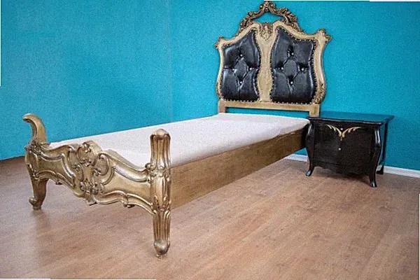 PRINZESSIN KINDER POLSTER BETT BETTGESTELL 100 X 200 & NACHTTISCH HOLZ GOLDTON