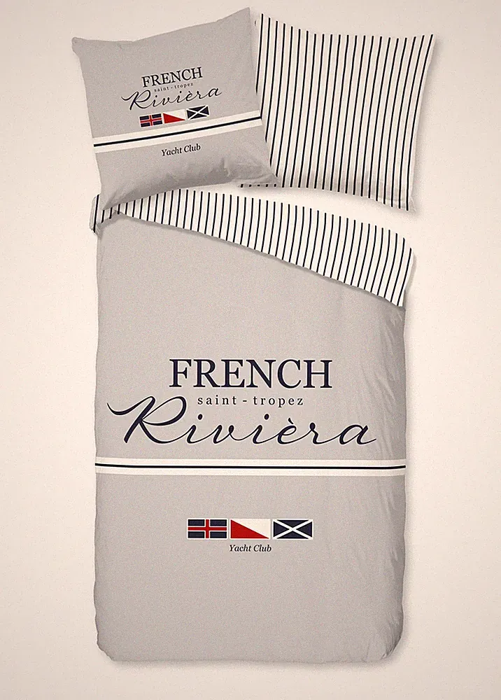 Pure Bettwäsche 135x200 + 1 x 80x80 cm Mikrofaser French Französische Riviera /