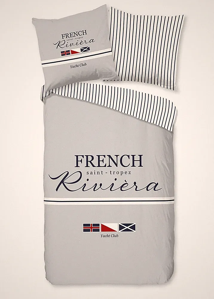 Pure Bettwäsche 200x200 + 2 x 80x80 cm Mikrofaser French Französische Riviera /