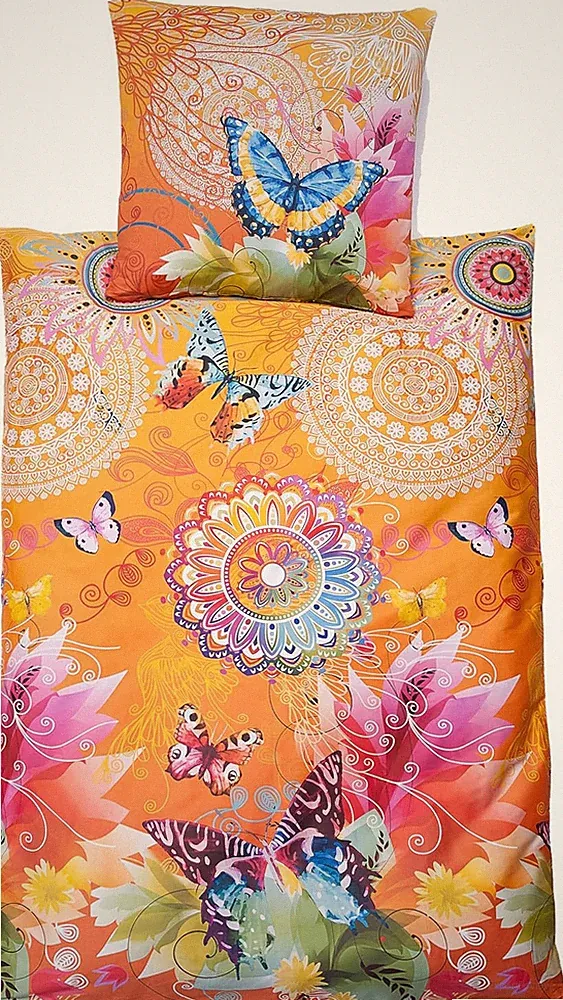 Renforce Bettwäsche "Delina orang"- 2-tlg. - 155cm x 220cm