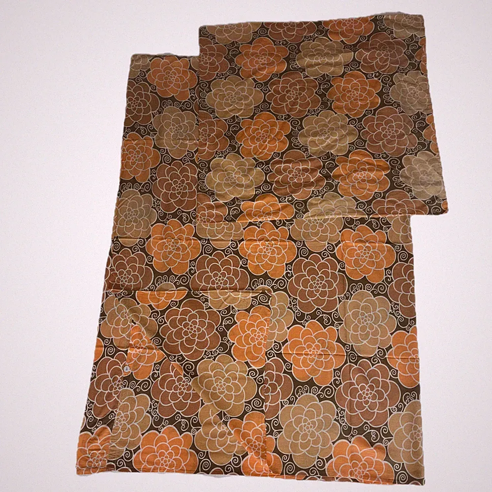 Retro Bettwäsche, Original aus den 70ern, orange-braun, 4-tlg, ca 135x185cm