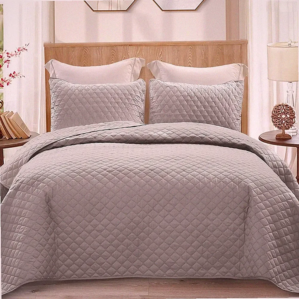 Reversibel Tagesdecke mit Kissenbezüge, Leichte und Weiche Steppdecke Bettüberwu