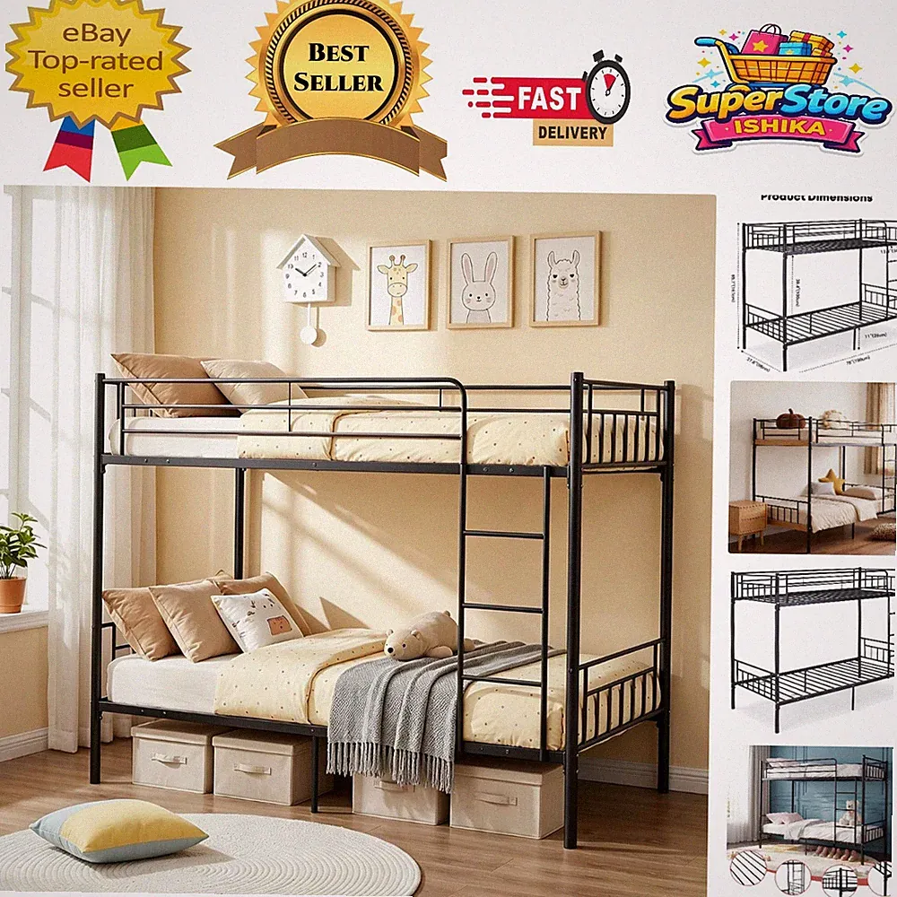 Robustes modernes Metall Etagenbett für Kinder - einfache Montage & stilvolles Design