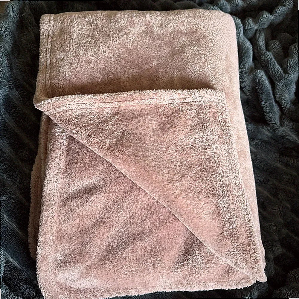 Rosa - weiche Fleece Überwurf Decke Schlafsofa warm wendbar leicht 130cm*200cm