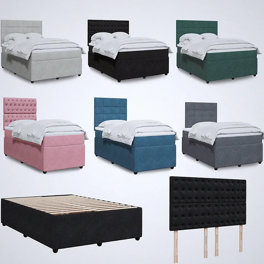 Samt Boxspringbett Bett Mit Matratze Einzelbett 90/100/120/140/160/180 x 200 cm