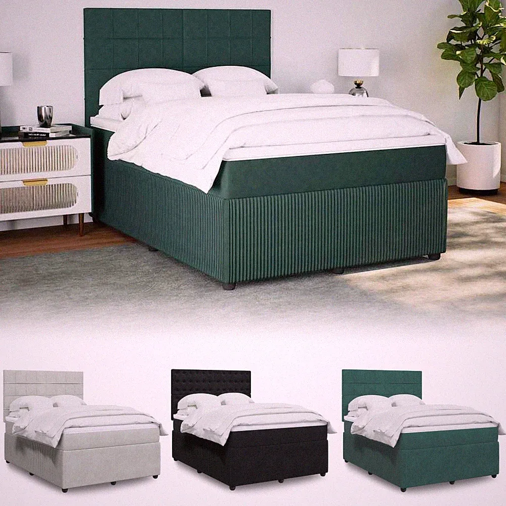 Samt Boxspringbett Bett Mit Matratze Einzelbett 90/100/120/140/160/180 x 200 cm