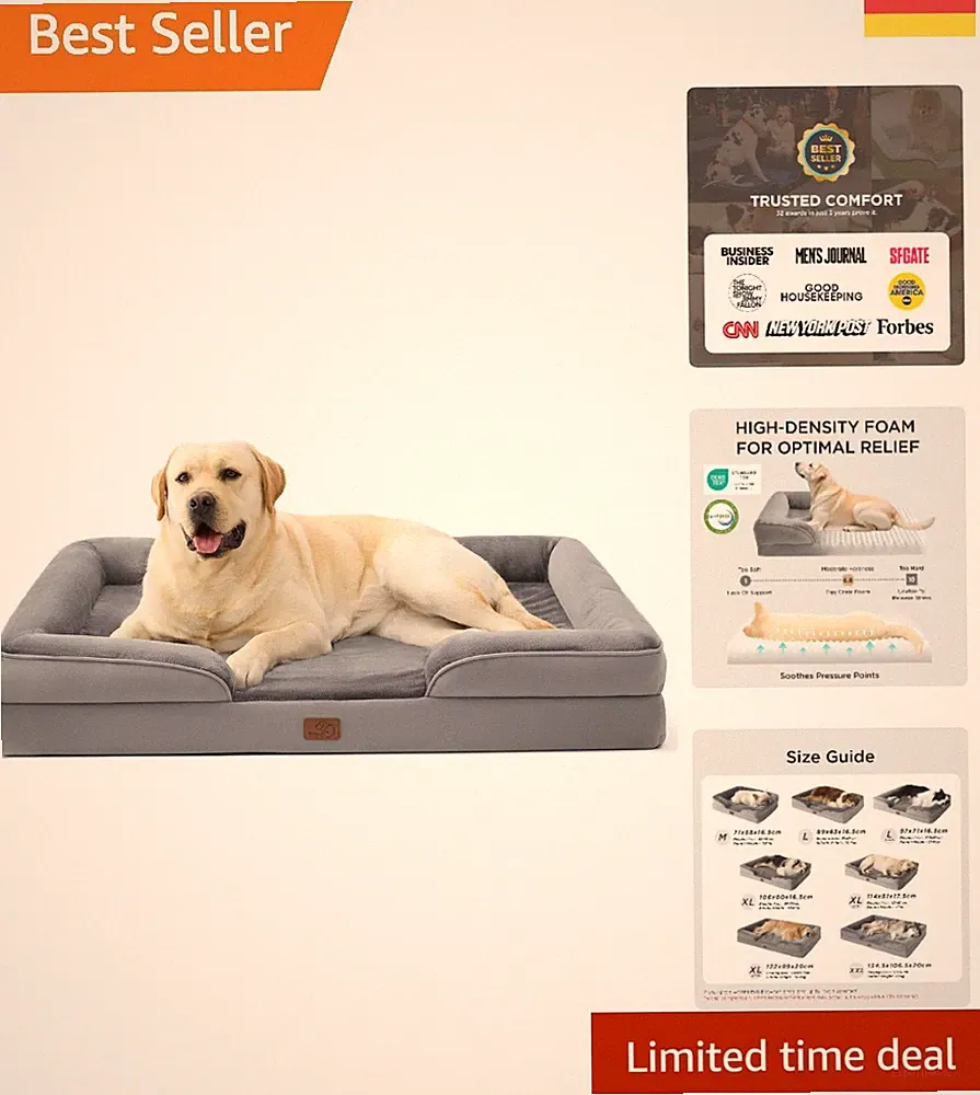 Schickes Orthopädisches Hundebett 114x81 cm - Ergonomisches Sofa für große Hunde