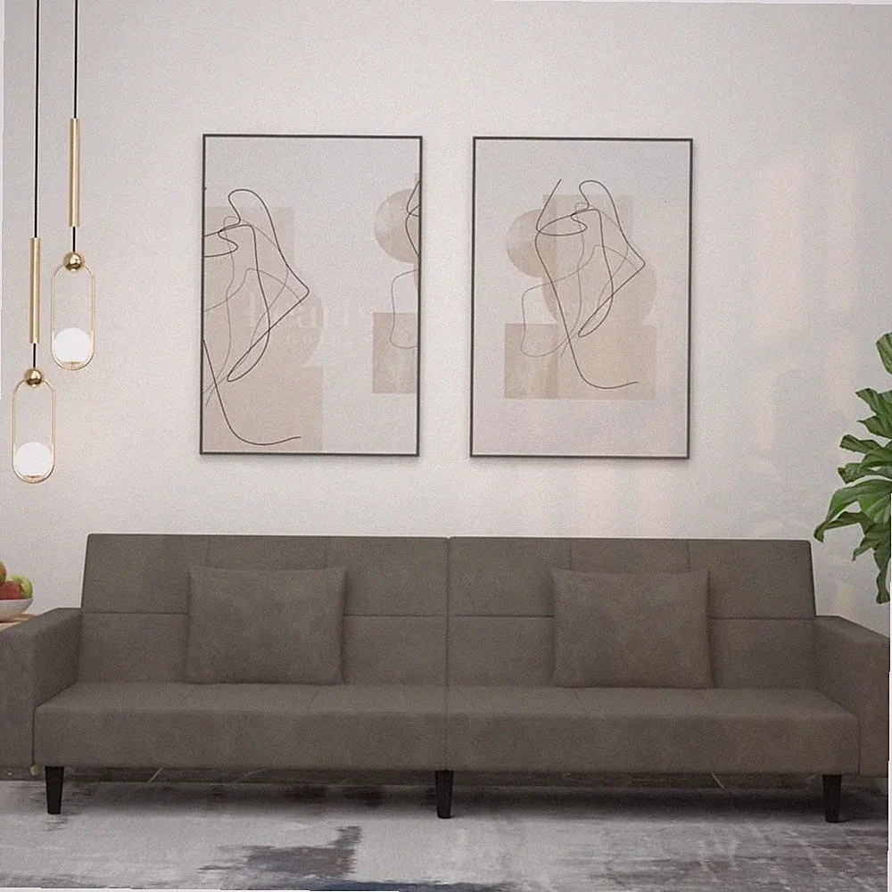 Schlafsofa 2-Sitzer mit 2 Kissen Schlafcouch Tagesbett Gästebett Samt vidaXL