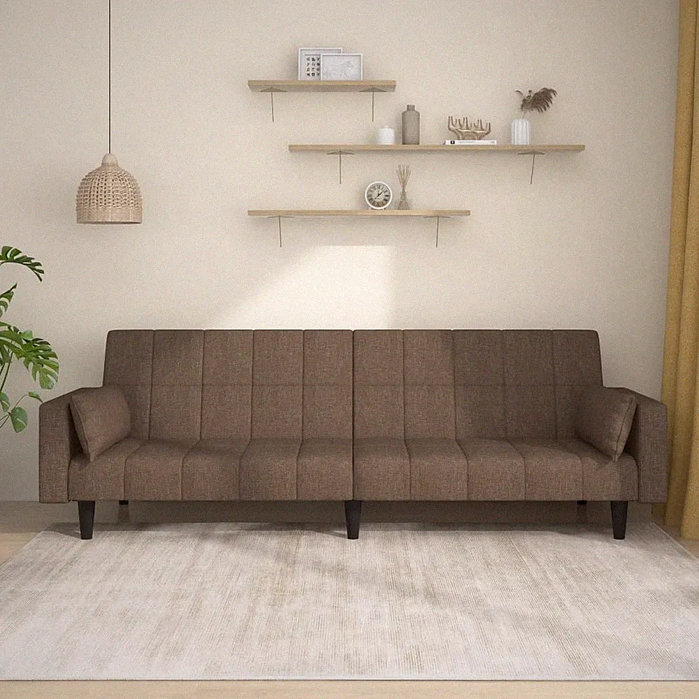 Schlafsofa 2-Sitzer mit 2 Kissen Schlafcouch Tagesbett Gästebett Stoff vidaXL
