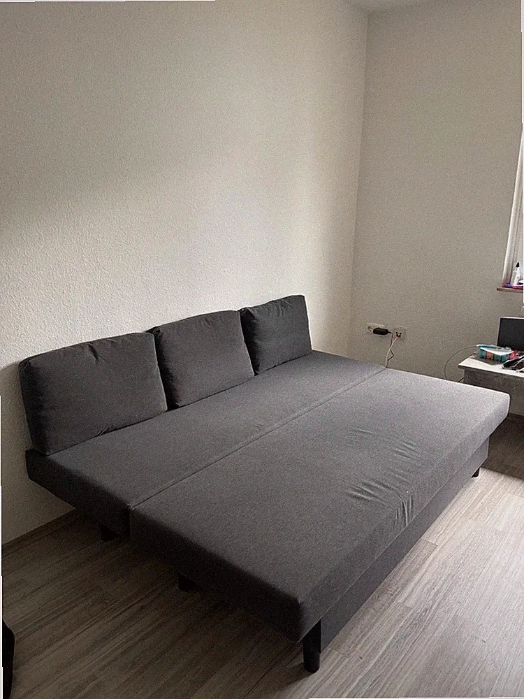 Schlafsofa Sofabett Tagesbett 90 x 200 cm mit Ausziehbares Bett Gästebett Grau