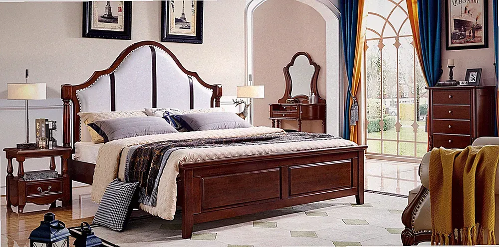 Schlafzimmer Betten Doppel Bettrahmen Holz Doppelbett Polster Bett Luxus Neu