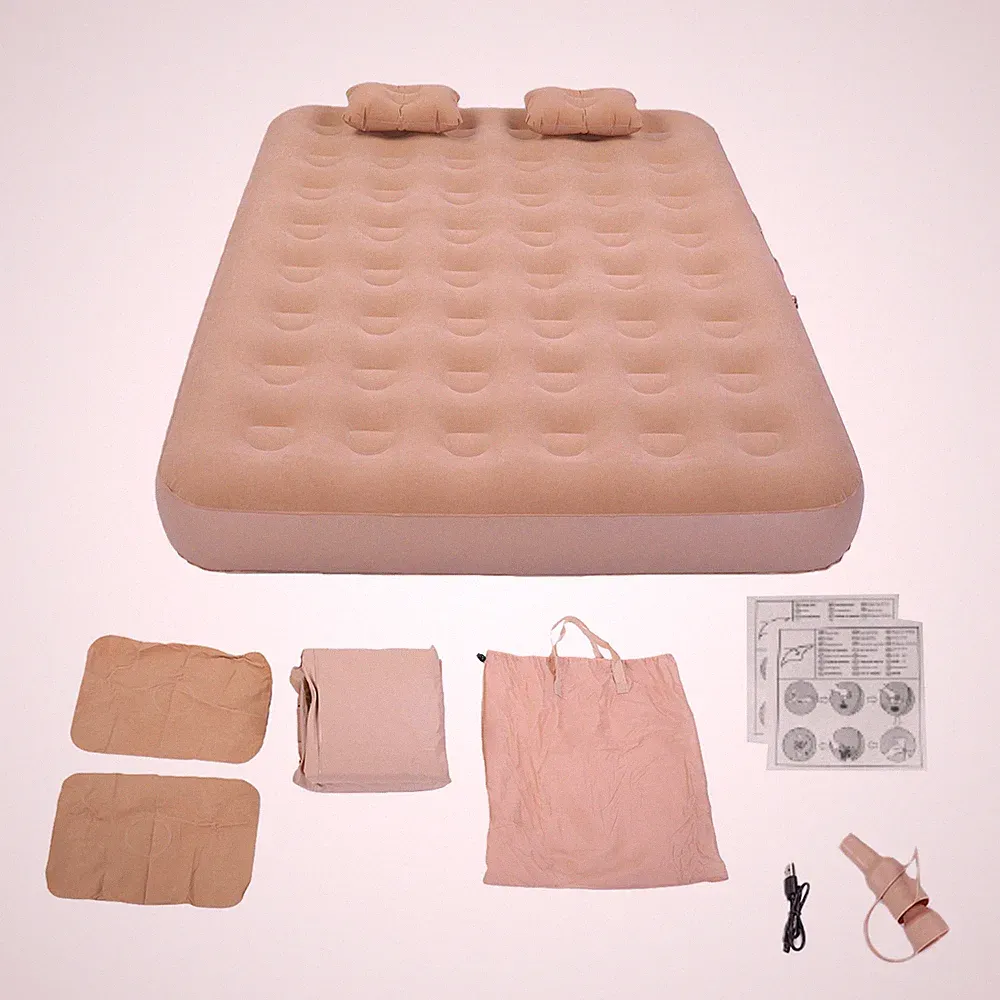 Selbstaufblasende Doppelmatratze mit integrierter Pumpe aufblasbares Campingbett