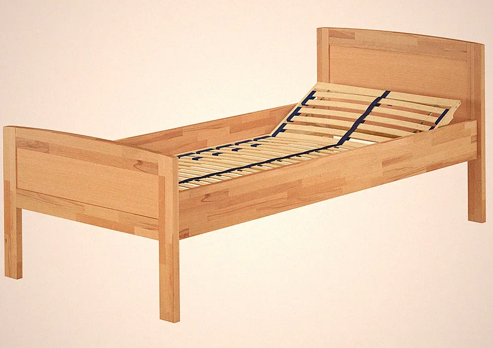 Seniorenbett Einzelbett Buchebett natur 90x200 Futonbett Zubehör wählbar