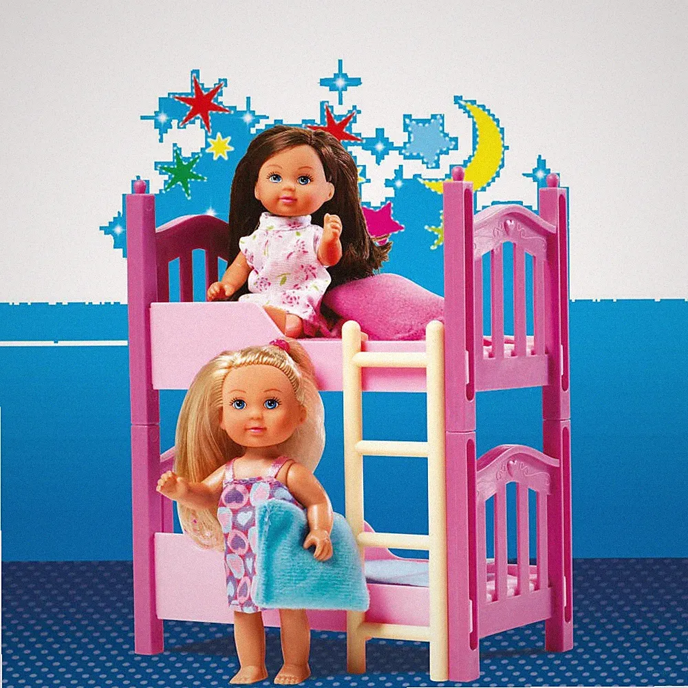 Simba Evi Love Stockbett, Etagenbett Doppelbett Puppe Spielzeug 2 Figuren 12cm