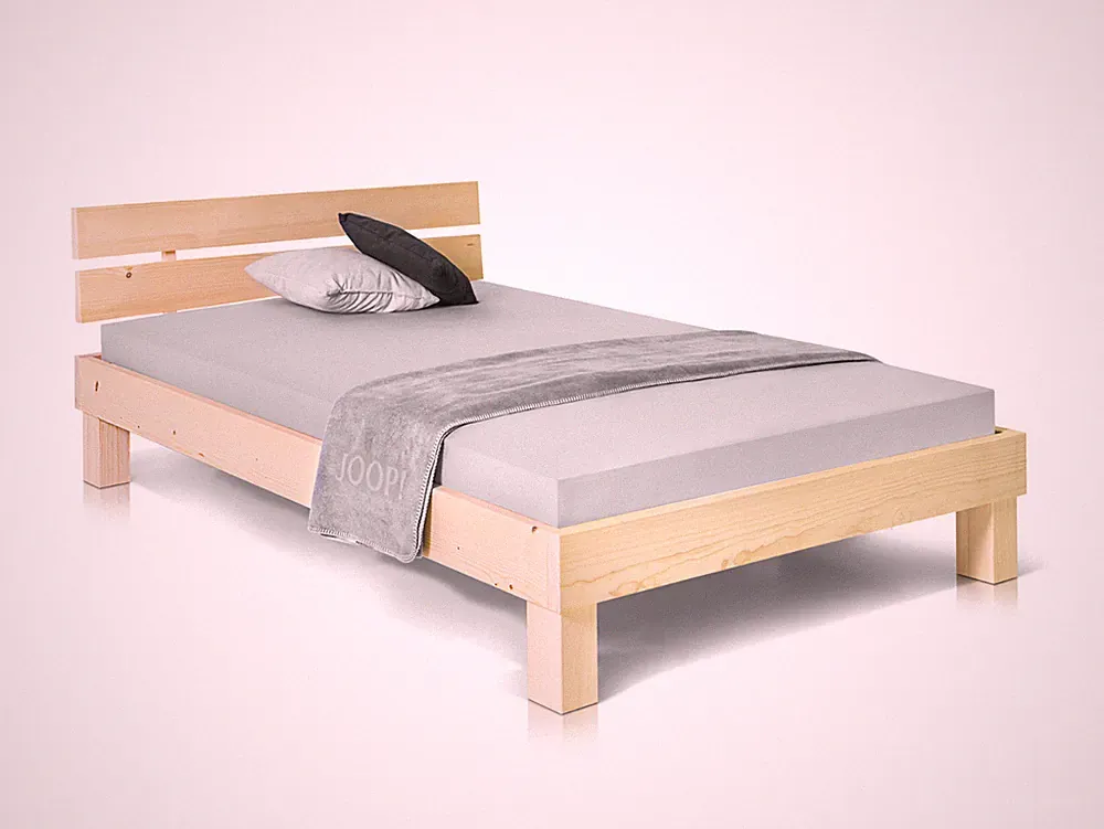 Singlebett Bett Massivholzbett Futonbett PUMBA 120x200 Holz Fichte massiv natur