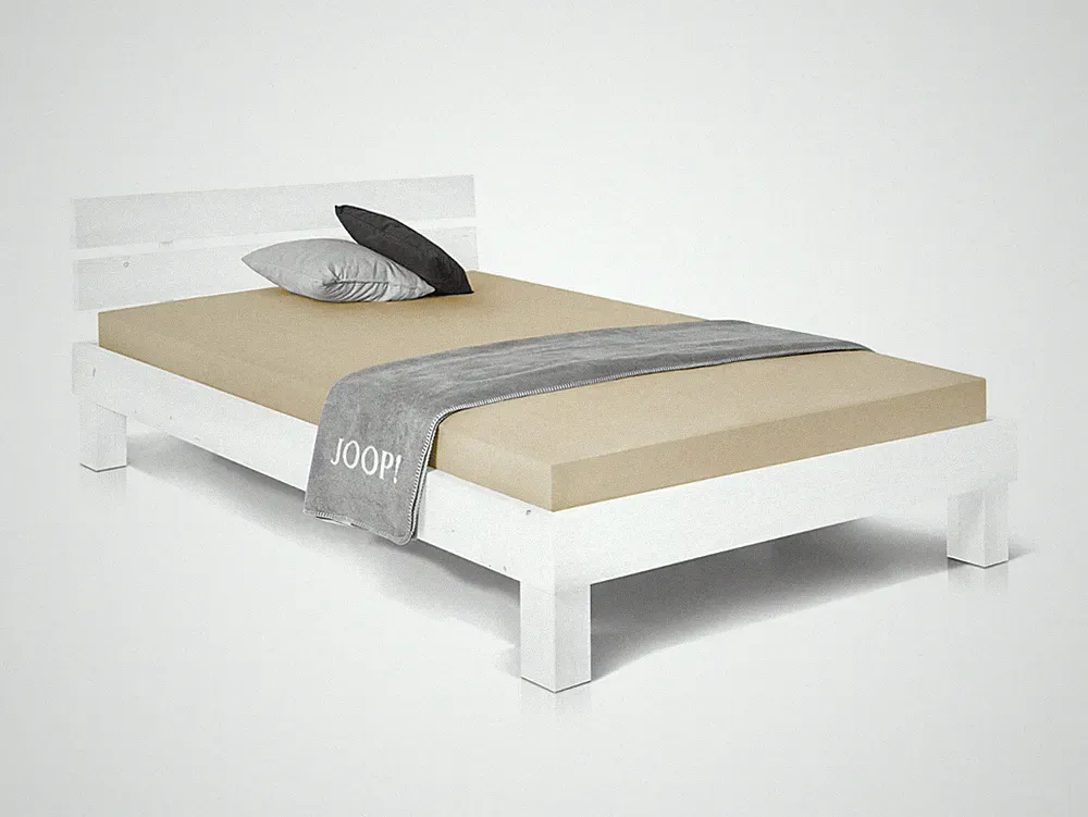 Singlebett Bett Massivholzbett Futonbett PUMBA 90x200 cm Holz Fichte massiv Weiß