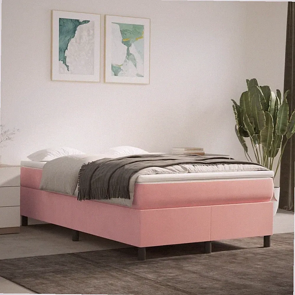 Singlebett Gästebett Bettrahmen Metallbett Bett Bettgestell ohne Matratze Samt