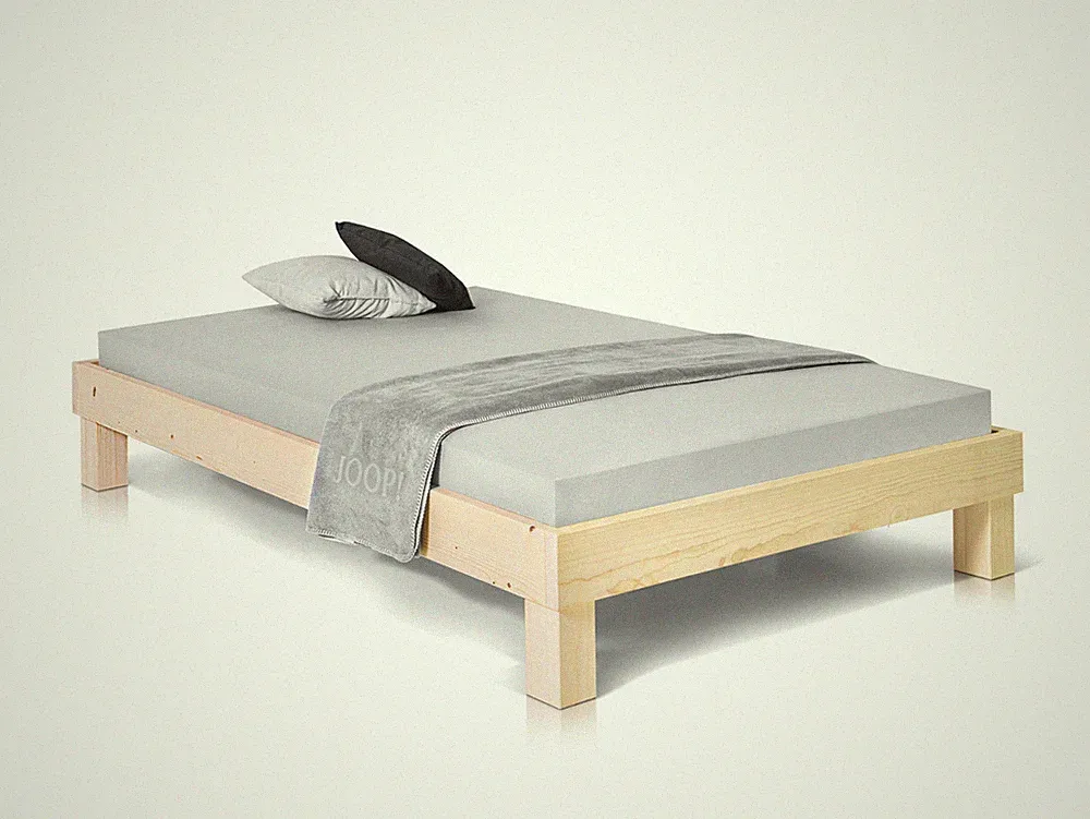 Singlebett Massivholzbett Futonbett ohne Kopfteil PUMBA 120x200 cm Fichte natur
