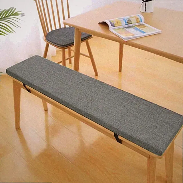 Sitzkissen Bankauflage Outdoor 140x40cm Dunkelgrau Schaum Leinen