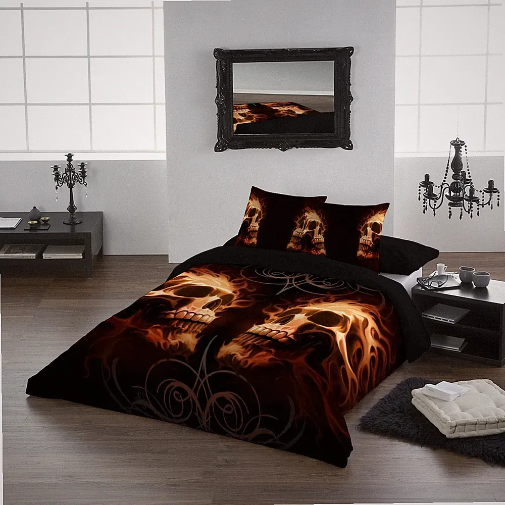 SKULL FACE OFF - Set mit Bettdecke & Kissenbezug - Kingsize-Bett