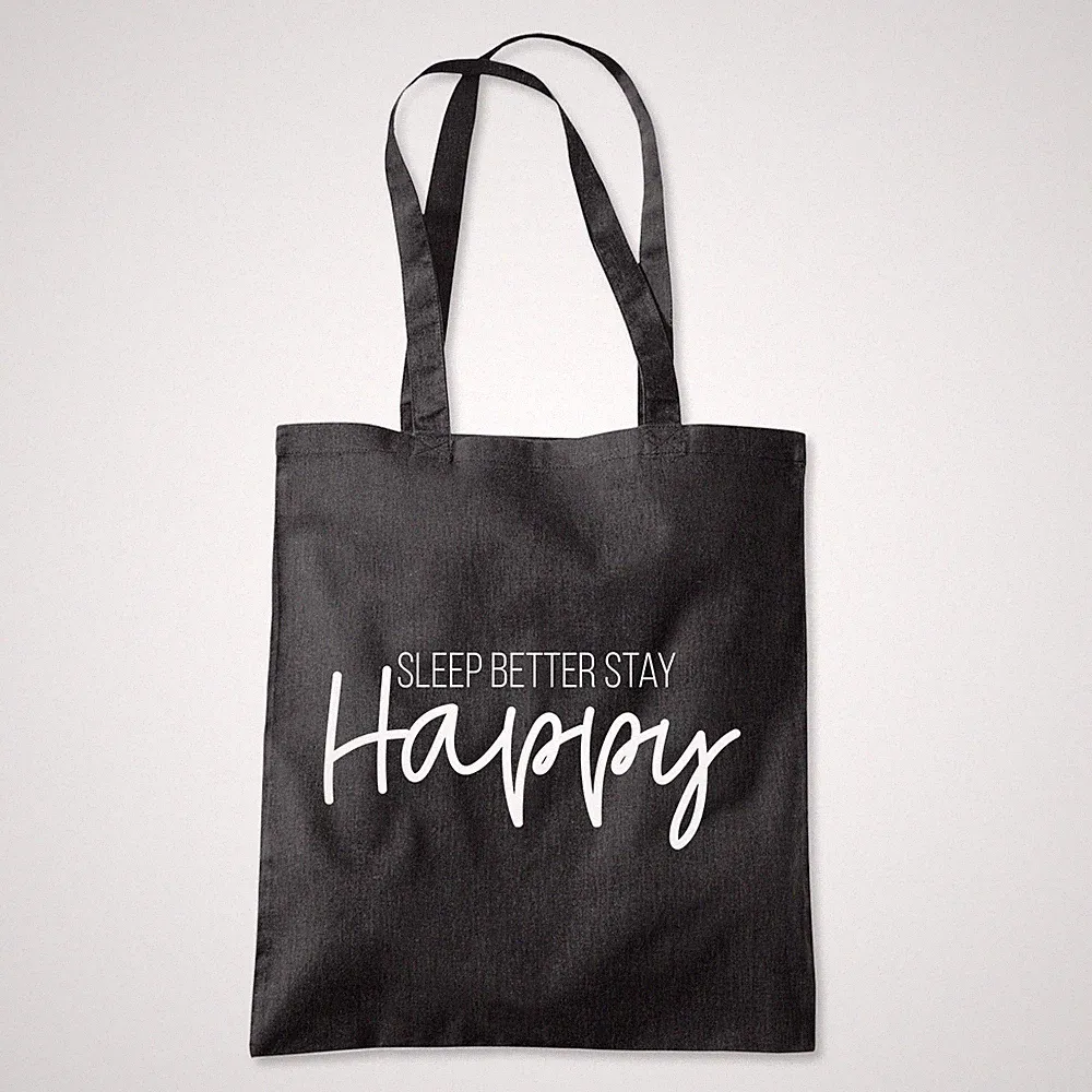 Sleep Better Stay Happy Bed Tote Shopping Strand Shopper Tasche