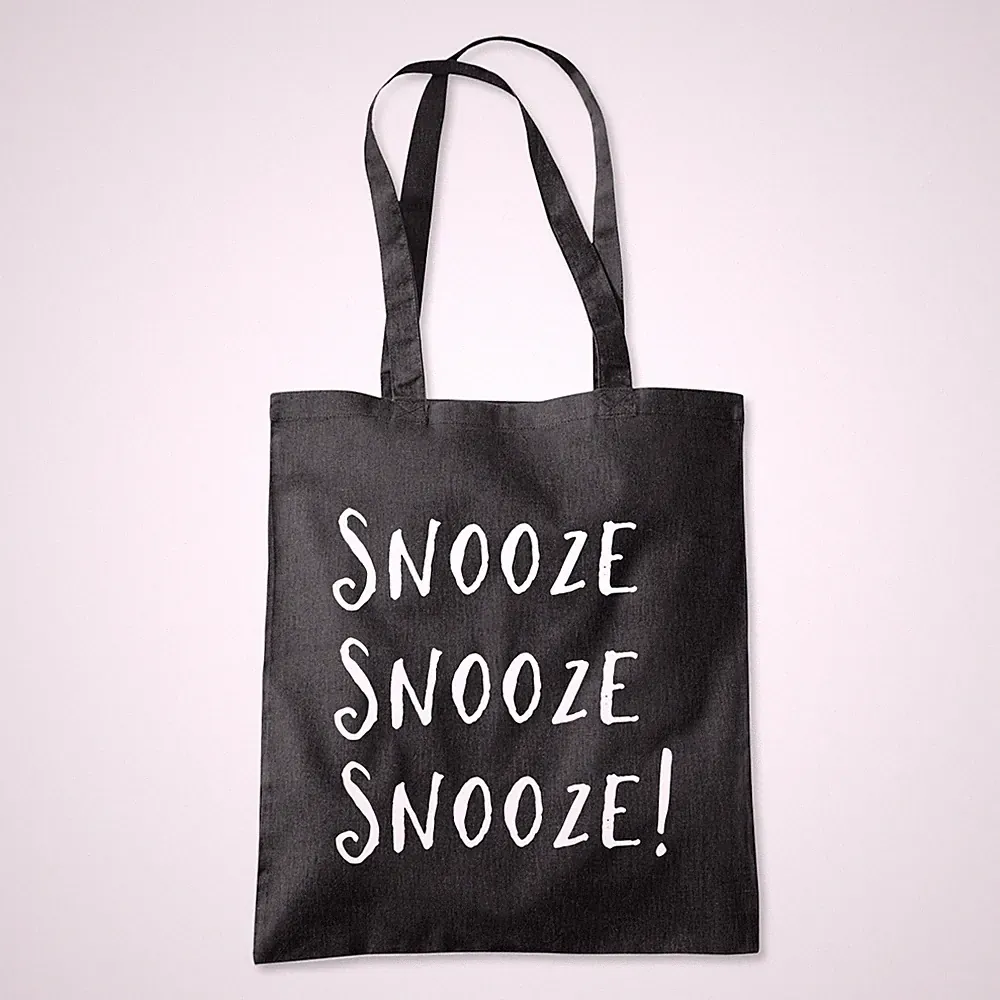 Snooze Snooze Snooze Schlaf müde Bett Beuteltasche Shopping Strand Shopper Tasche