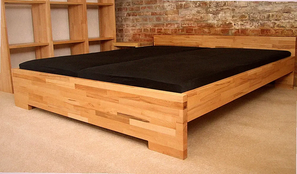 SOLO DUO Kernbuche 26mm Massivholzbett Bett Seniorenbett Einzelbett Massivholz