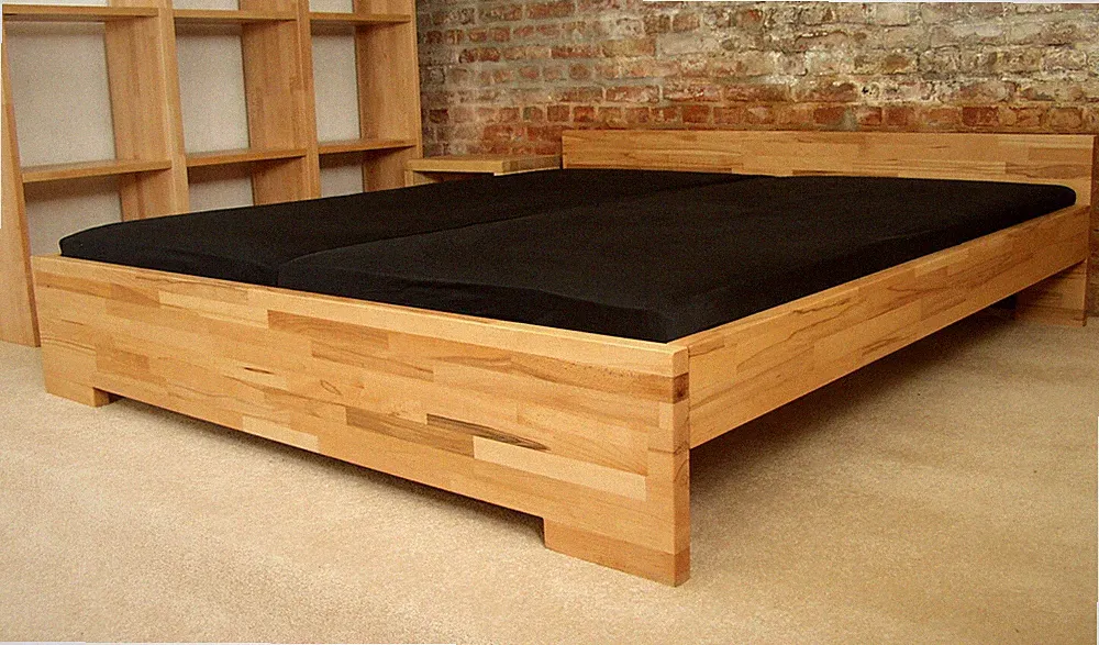 SOLO DUO Kernbuche 40mm Massivholzbett Bett Seniorenbett Einzelbett Massivholz