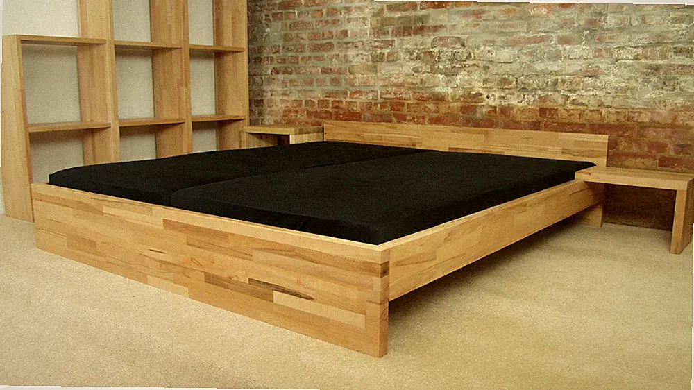 SOLO Kernbuche 26mm Massivholzbett Einzelbett Doppelbett Seniorenbett
