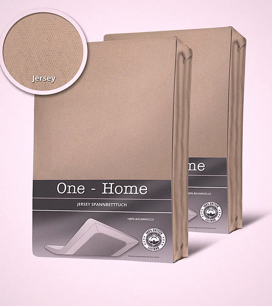 Spannbettlaken 180x200 cm - 200x200 cm beige sand Jersey Bettlaken 2 Stück Set