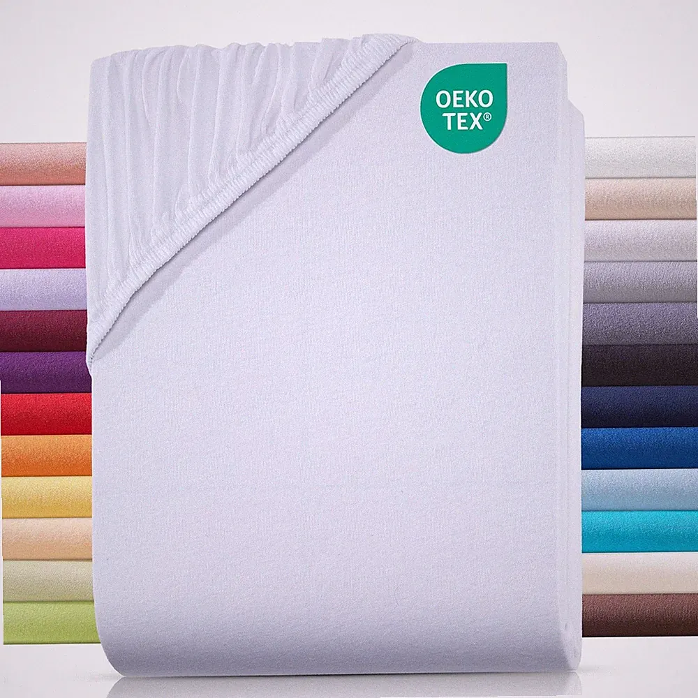 Spannbettlaken Bettlaken Spannbetttuch Jersey 100% Baumwolle Rundumgummizug