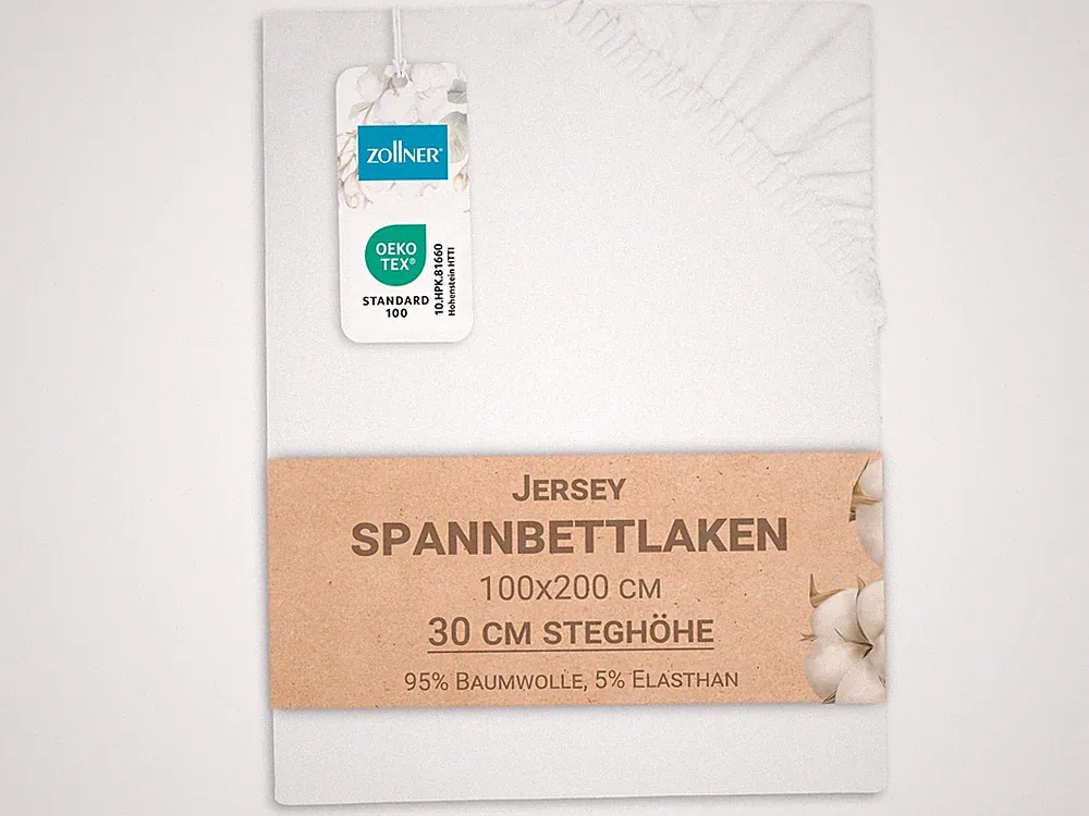 Spannbettlaken Spannbetttuch 95% Baumwolle 5% Elasthan, weiß