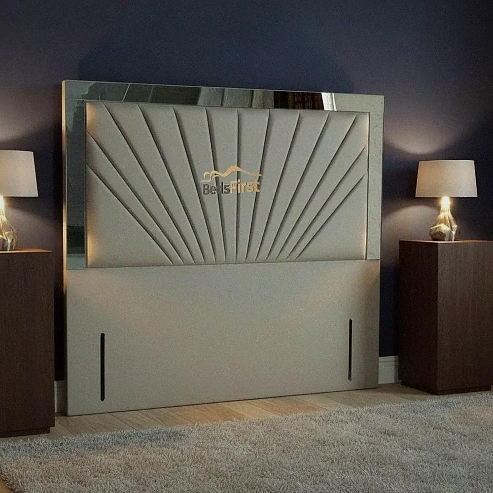 Spiegel Bettkopf 54" Stoff gepolstert Kunstleder Kopfteil klein Doppelbett King...