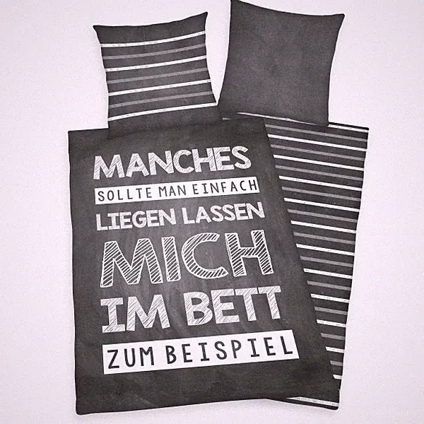 Sprüche Bettwäsche 80x80 135x200 cm